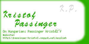 kristof passinger business card